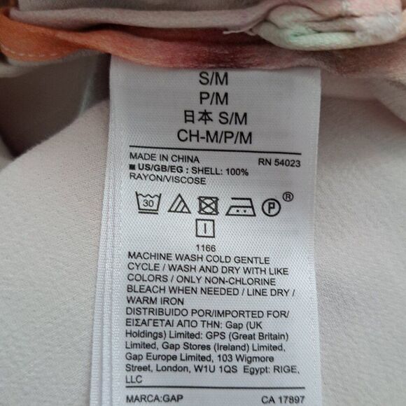 Gap Women's Watercolor Lounge Jacket Hoodie 3/4 Sleeves Oversize Small/ Medium - Picture 7 of 8